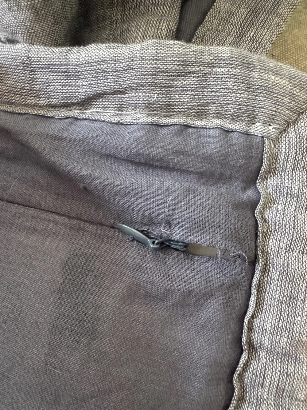 BROOKS BROTHERS Linen Cotton Quilted Euro Pillow Shams in Blue Set of 2